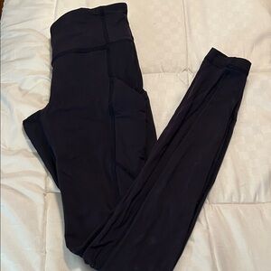 lululemon athletica Navy Blue Full Length Leggings with pocket Size 2